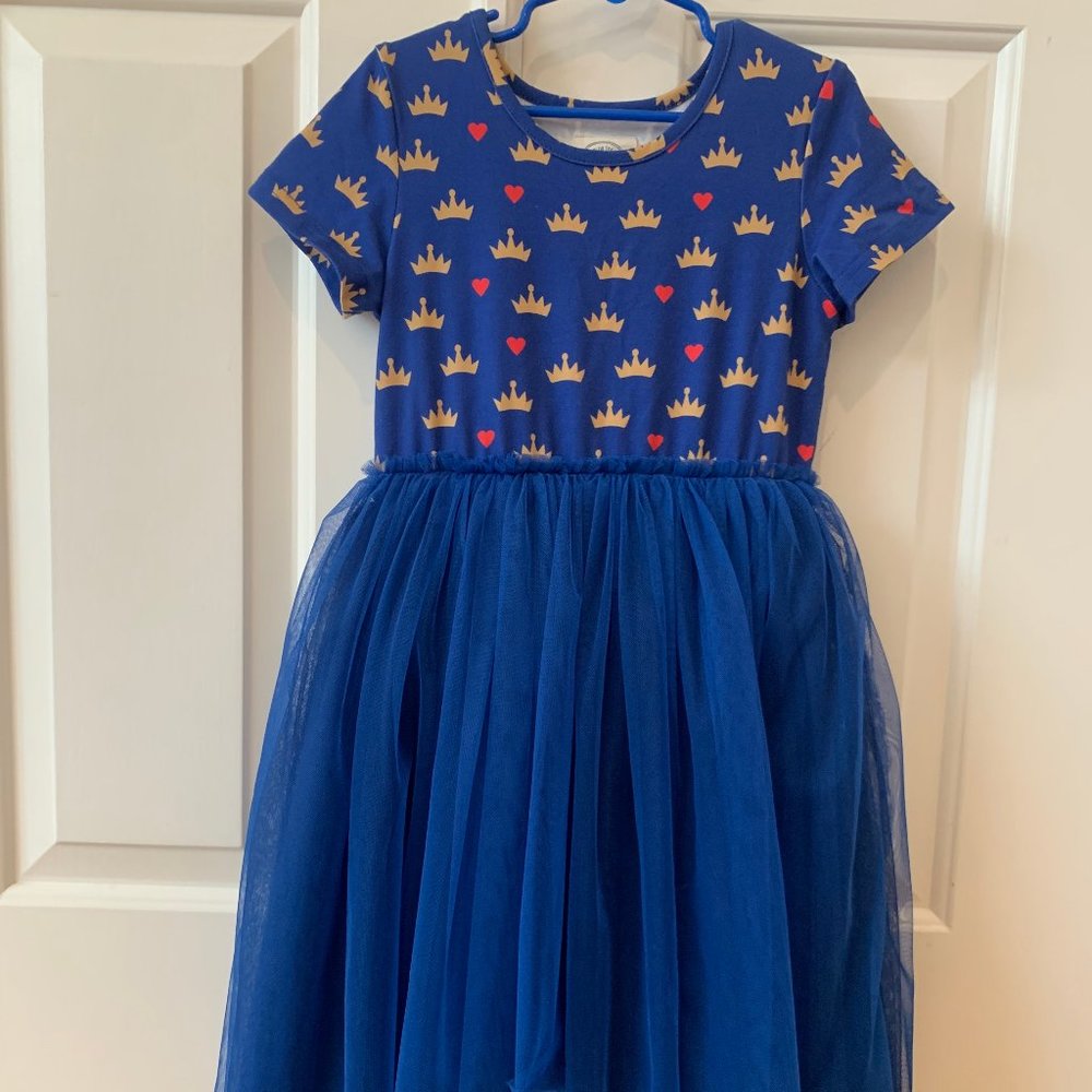 Taylor Joelle Blue Descendants-inspired asymmetrical tutu dress, size 7